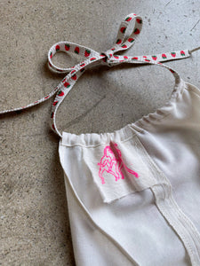 Strawberry Rose Hankie Halter Top ~ Medium