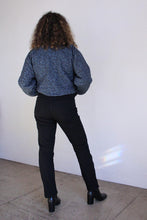 Load image into Gallery viewer, 1990s Blue &amp; Black Quilted Abstract Print Bomber Jacket