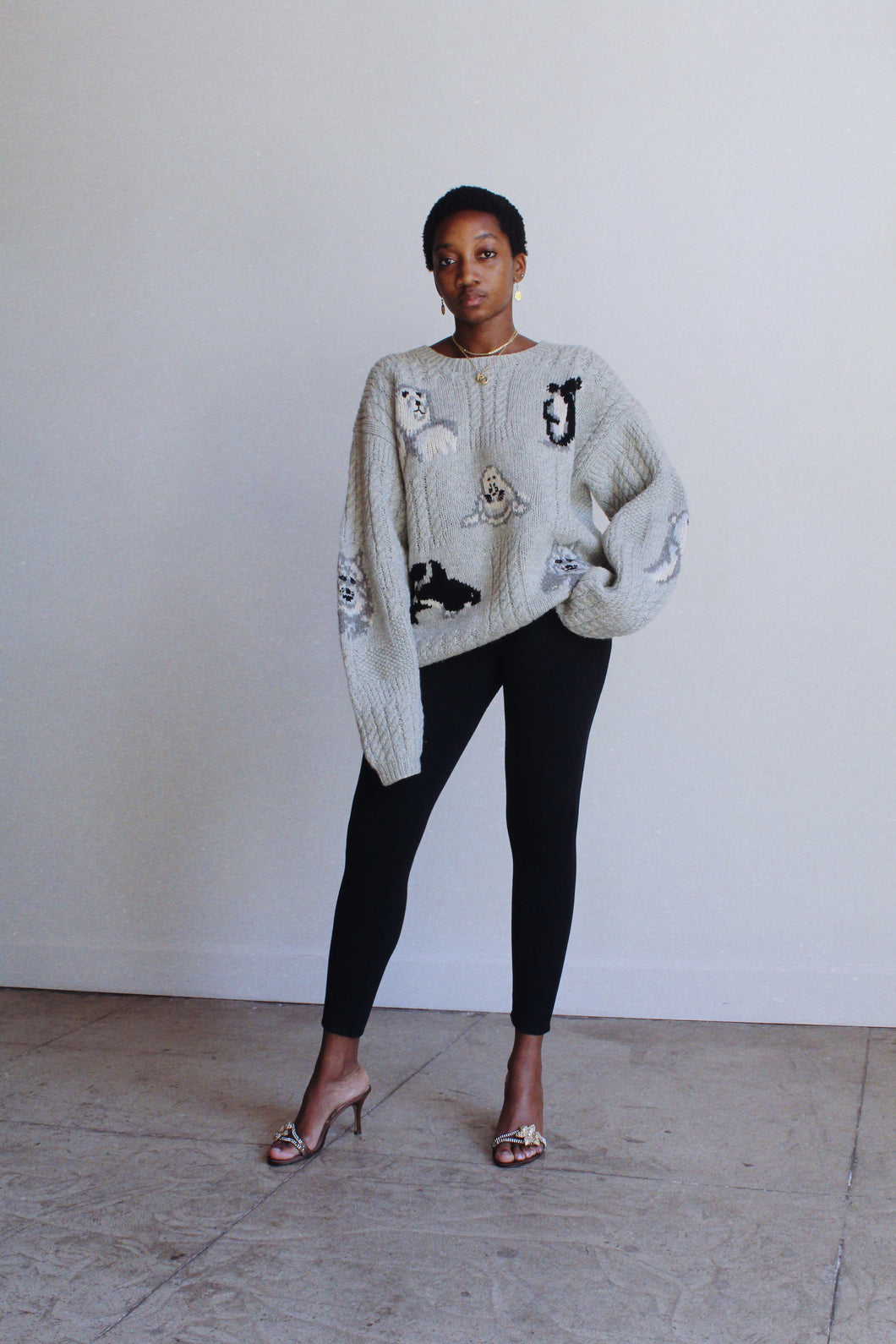 Donna Karen Wool Knit Cigarette Pants