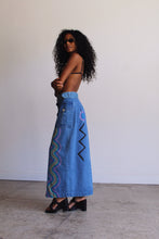 Load image into Gallery viewer, 1980s Painted Denim Skirt and Belt