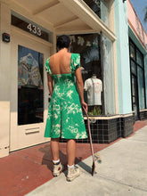 Load image into Gallery viewer, Green Pagoda Sleeve Dress