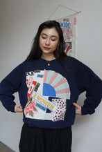 Load image into Gallery viewer, Star Bag Blue Sacred Scrap Collage Sweater