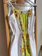 Load image into Gallery viewer, Chartreuse Floral Tablecloth Jumpsuit ~ Medium US 8-10