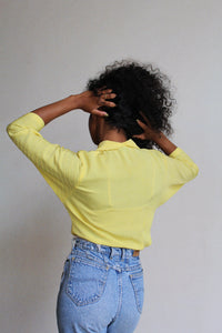 1940s Bright Yellow Rayon Blouse