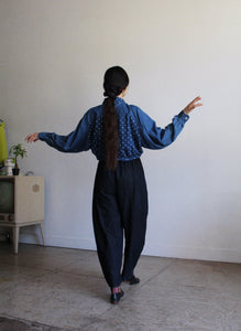 1980s Polka Dot Cropped Blouse
