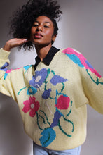 Load image into Gallery viewer, Yellow Floral Knit Sweater