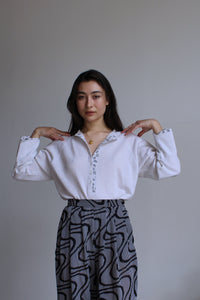 White Bandana Print Raglan Sweatshirt