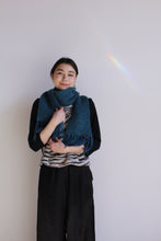 Load image into Gallery viewer, Vintage Turquoise Blue Fringe Scarf