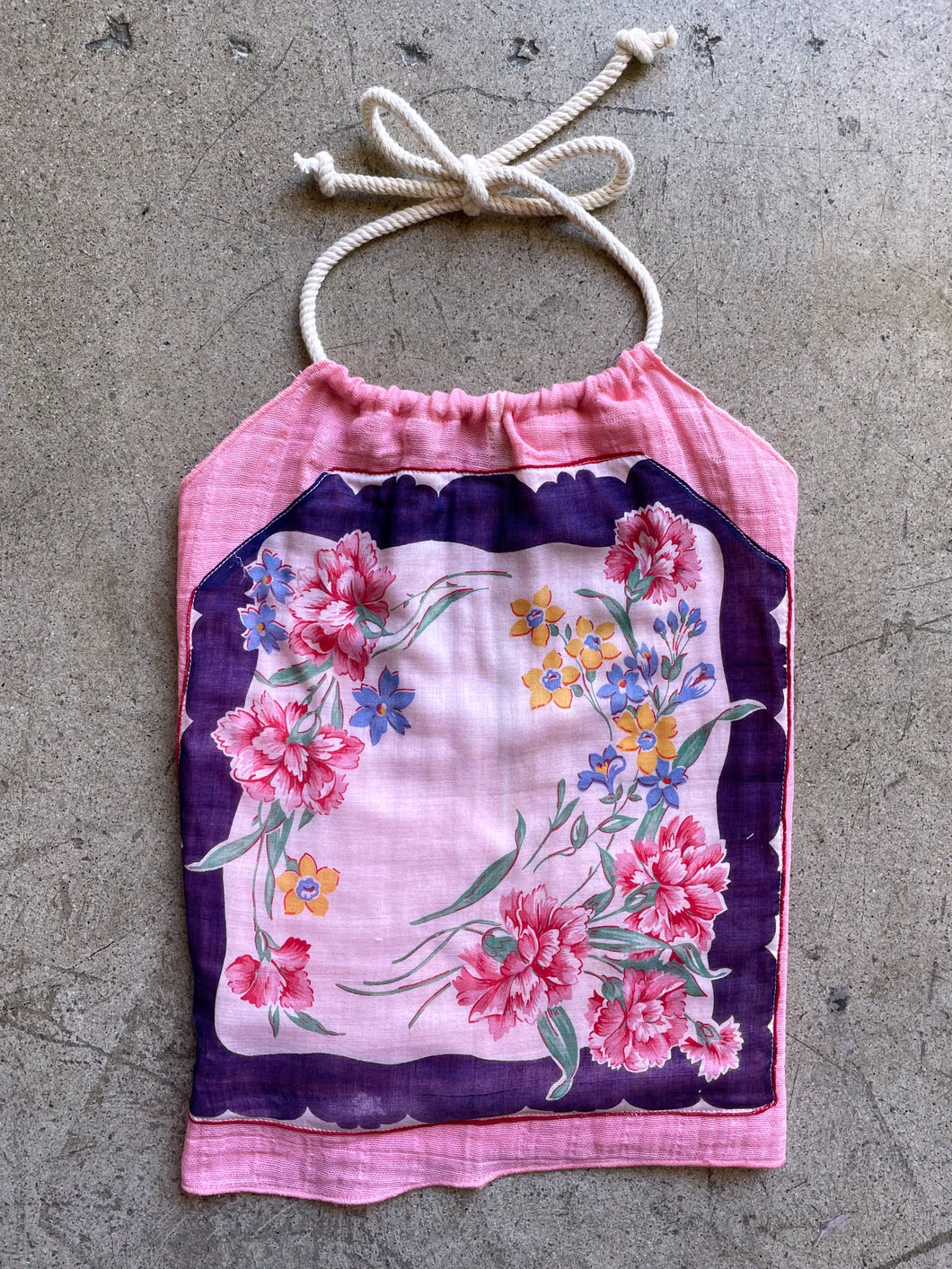 Hankie Halter Top Pink Gauze - Carnations | Large