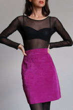 Load image into Gallery viewer, 1980s Fuchsia Suede Pencil Skirt