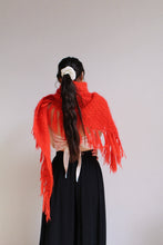 Load image into Gallery viewer, 1970s Neon Red Crochet Knit Shawl