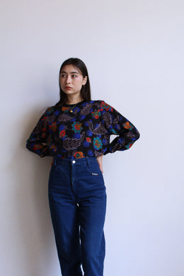 Floral Sweatshirt Blouse