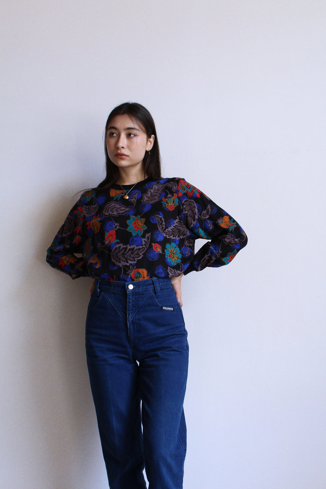 Floral Sweatshirt Blouse