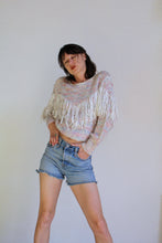 Load image into Gallery viewer, 1980s Confetti Knit Fringe Sweater