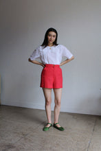 Load image into Gallery viewer, 1980s Punch Red Linen Shorts