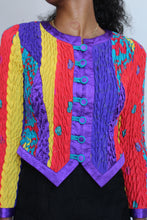 Load image into Gallery viewer, 1980s Jeanne Marc Colorful Silk Quilted Jacket