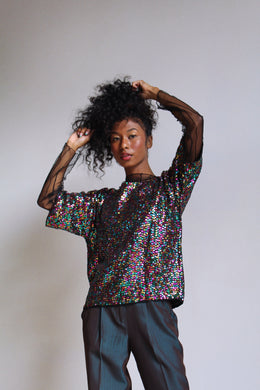 Silk & Sequins Jewel Blouse