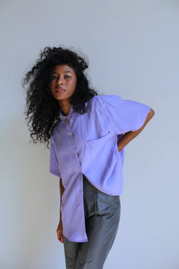 1990s Brass Plum Lilac Blouse