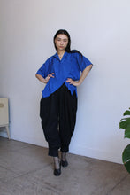 Load image into Gallery viewer, 1980s Blue Asymmetrical Polo Blouse