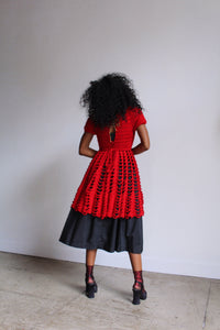 Red Crochet Tunic Dress