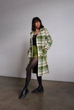Load image into Gallery viewer, 1960s Green Plaid Wool Coat