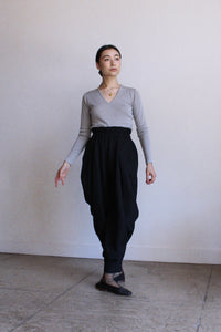 1970s Esprit De Corp Silver Grey Knit Ballerina Blouse  