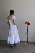 Load image into Gallery viewer, 1980s White Lace Jersey Knit Dress