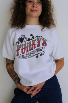 Vintage Funky’s A Restaurant Discotheque White Raglan Sweatshirt
