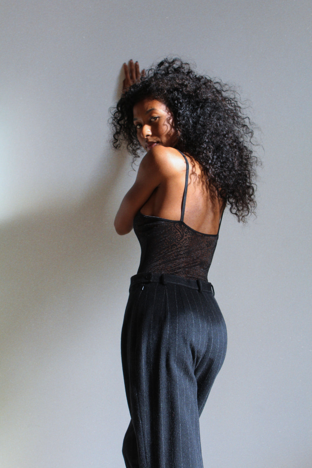 1980s Grey Wool Pinstripe Trousers