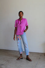Load image into Gallery viewer, 1990s Fuschia Pink Silk Leopard Print Blouse