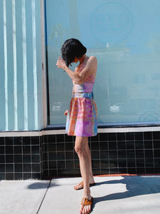 1980s Madras Plaid Pastel Summer Playsuit