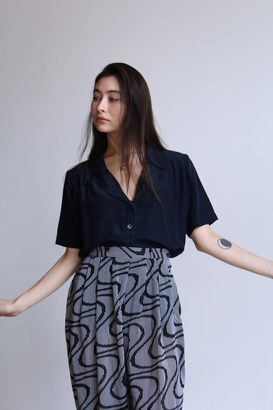 Midnight Silk Button Up