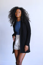 Load image into Gallery viewer, Vintage Double Black Knit Ribbed Cardigan Sweater