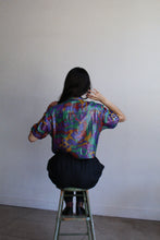 Load image into Gallery viewer, 1980s Metallic Animal Print Blouse