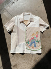 Load image into Gallery viewer, Peacock Embroidered Linen Fringe Shirt
