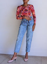 Load image into Gallery viewer, Floral Graphic Print Long Sleeve Nylon Tee