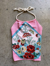 Load image into Gallery viewer, Hankie Halter Top Pink Gauze - Burnt Orange Rose | Large