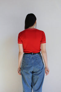 1980s Red Flower Tee