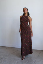 Load image into Gallery viewer, 1970s Brown Knit Floral Print Sundress