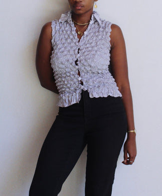 Dove Grey Sleeveless Bubble Top