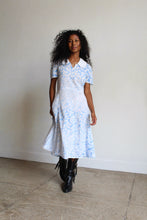 Load image into Gallery viewer, 1930s Faded Blue Cherry Print Feedsack House Dress