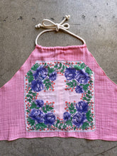 Load image into Gallery viewer, Hankie Halter Top Pink Gauze - Scalloped Blue Rose | XL