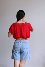 Load image into Gallery viewer, Red Floral Cutout Blouse