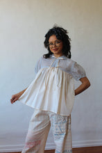 Load image into Gallery viewer, 1950s Baby Blue Lace Ivory Open Bed Jacket