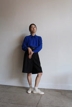 Load image into Gallery viewer, Electric Blue Silk Pussy Bow Blouse