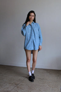 1990s Sequin Chambray Shirt