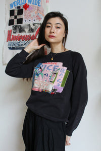 CALROSE Rice Black Sacred Scrap Collage Sweater