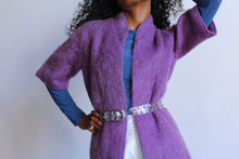 Load image into Gallery viewer, 1960s Purple Mohair Open Cardigan
