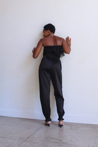Black Lace Loungewear Jumpsuit