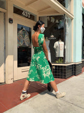 Load image into Gallery viewer, Green Pagoda Sleeve Dress